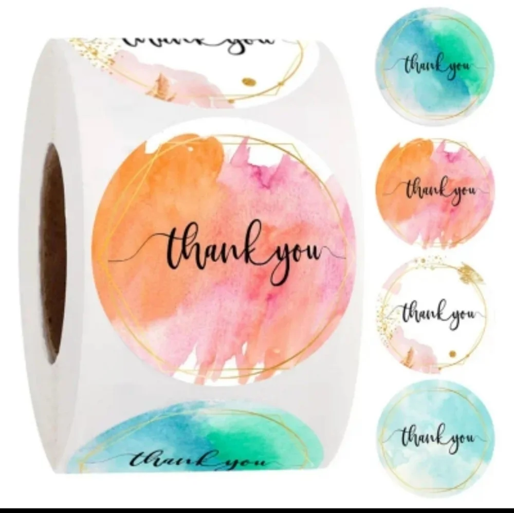 Thank You Cards and Stickers Set